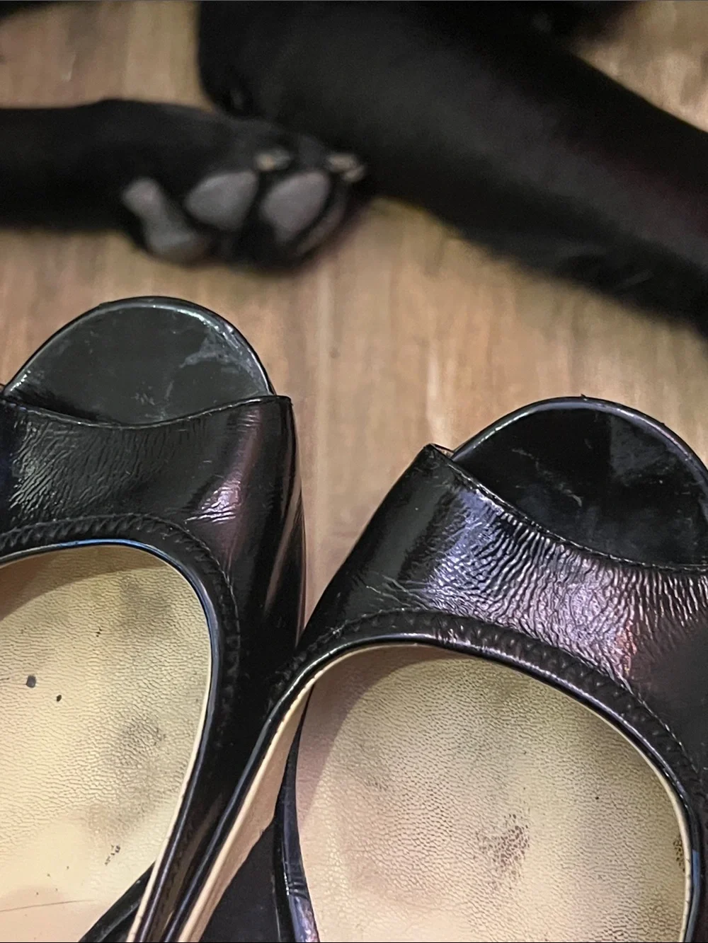 Patent leather wedges Cole Haan 7.5 wooden shoes heels Nike air